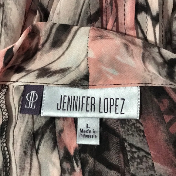 Jennifer Lopez Print Blouse sz Large - Picture 5 of 6